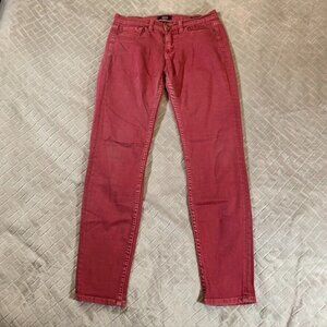 BDG Womens 26 Denim Jeans Red Cigarette Slim Straight Ankle Mid Rise Stretch